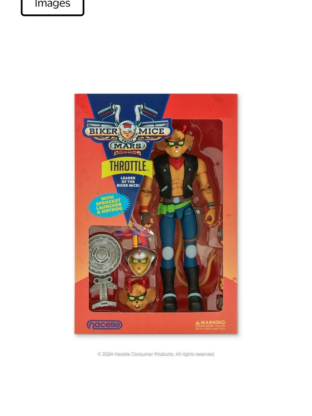 Throttle Action Figure - Orange & Blue Biker Mice Mars